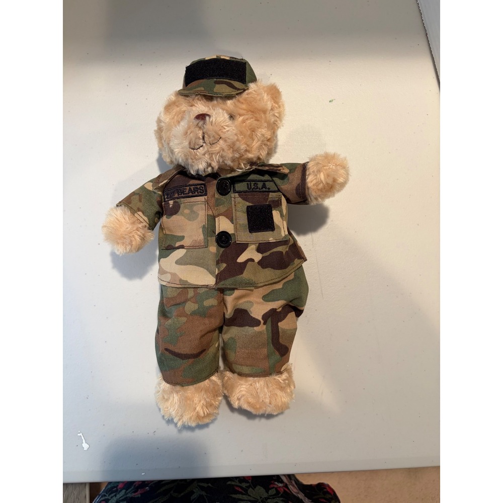 Z.Z. Bears USA Military Camouflage Teddy Bear Plush 14 Inch Collectible Camo Toy